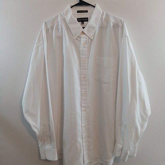 Charles Edward Mens White Button-Up Long Sleeve Shirt Big Size 19 36/37 - Picture 1 of 9